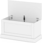 Giantex 35.5-Inches Storage Chest with Safety Metal Hinges, Wooden Flip Top Tool Trunk, Hydraulic Strut, Organizer Box, Large Farmhouse Storage Bench for Bedroom, Living Room, Entryway (White)