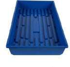 SUNPACK 10" x 20" Mega Plastic Seed Starting Tray, Blue, 2.5" - No Drainage Holes, Ideal for Greenhouses or Indoor Gardening - Made of Thick, Strong Plastic