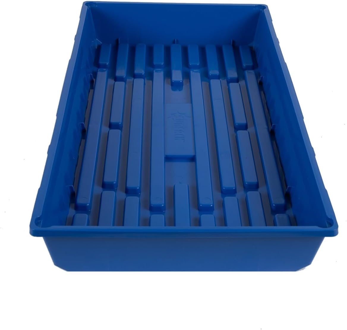 SUNPACK 10" x 20" Mega Plastic Seed Starting Tray, Blue, 2.5" - No Drainage Holes, Ideal for Greenhouses or Indoor Gardening - Made of Thick, Strong Plastic