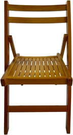 Wood Folding Chairs, Set of 4 Slatted Wood Event Chairs, Honey Color Foldable Dining Chairs for Patio Garden Wedding Party Outdoor Seating