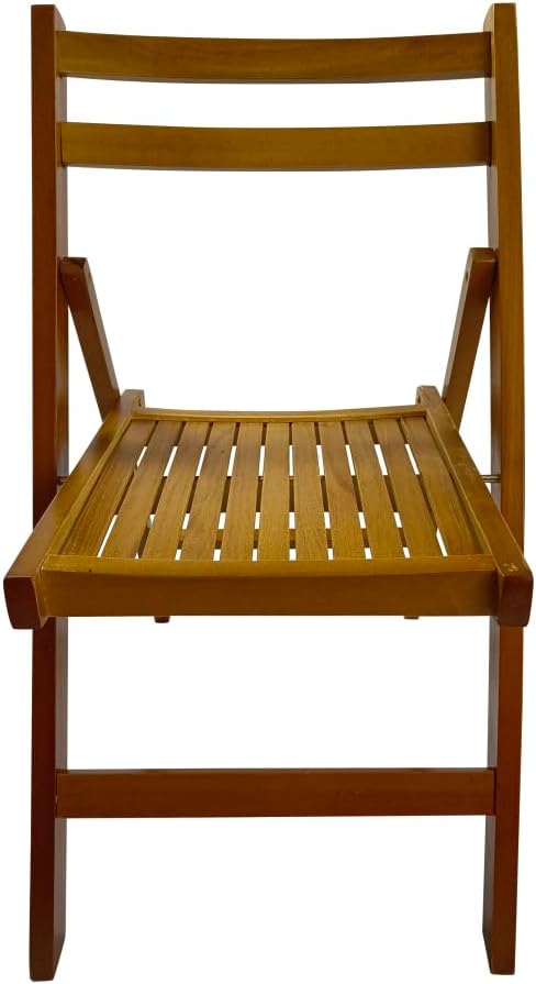Wood Folding Chairs, Set of 4 Slatted Wood Event Chairs, Honey Color Foldable Dining Chairs for Patio Garden Wedding Party Outdoor Seating