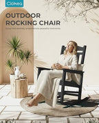 Ciokea Oversized Outdoor Rocking Chair, 380lbs Heavy-Duty Large Patio Rocker, Weather Resistant & Anti-Fade Porch Chair, High Back Cozy Rocking Chair for Outside, Fire Pit, Deck, Garden, Black