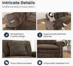 PHI VILLA 150" Oversized Modular Sectional Couch U Shaped for Living Room | Mid-Century Modern 6-Seater Cloud Sofa, Grayish Brown, Rolled Arms & Nailhead Trim, Wider & Deeper Seats, Ottoman, Chenille