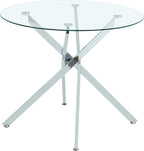 HomVent Round Glass Dining Table Set for 2, Circle Glass Kitchen Table Set Small Dining Room Set with 2 Dining Chairs for Kitchen Dining Room