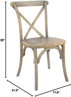EMMA + OLIVER 2-Pack Wooden X-Back Dining Chair - Light Brown Natural Finish