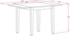 East West Furniture NDT-OAK-T Norden Dining Table - a Rectangle Wooden Table Top with Dropleaf & Stylish Legs, 30x48 Inch, Oak