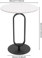 Marble White Side End Table, White Round Coffee Table Sofa Side Table Modern End Table Pedestal Table Simple Style for Living Room Balcony 18 inch