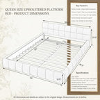 Upholstered Platform Bed Frame, Low Profile Chenille Bed with Headboard, Modern Solid Frame, No Box Spring Needed, Easy Assembly (Dark Grey, Queen (U.S. Standard))