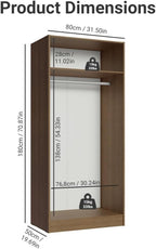 Madesa Kitchen Pantry Storage Cabinet with 2 Doors, Ample Shelf and Hanging Space 31 Inch Utility Armoire Organization Unit - Rustic