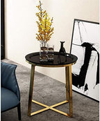 Telephone Table, Living Room Sofa Side Table,Tray Side Table,Golden Coffee Table,Small Round Table,Stainless Steel Side Table,Telephone Tables,2 Colors (Color:Gold+Black,