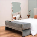 Modern Bedside Stool Bedroom Bench Simple Special-Shaped Living Room Long Home Shoe Changing Entryway(Gris,Small)