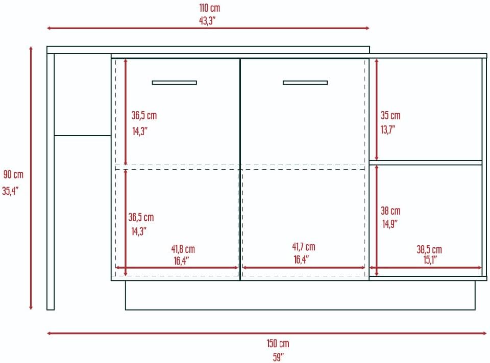 2-Shelf 1-Drawer Kitchen Island Wenge and Light Oak | Includes 5 shelves and 2 doors for storage and display