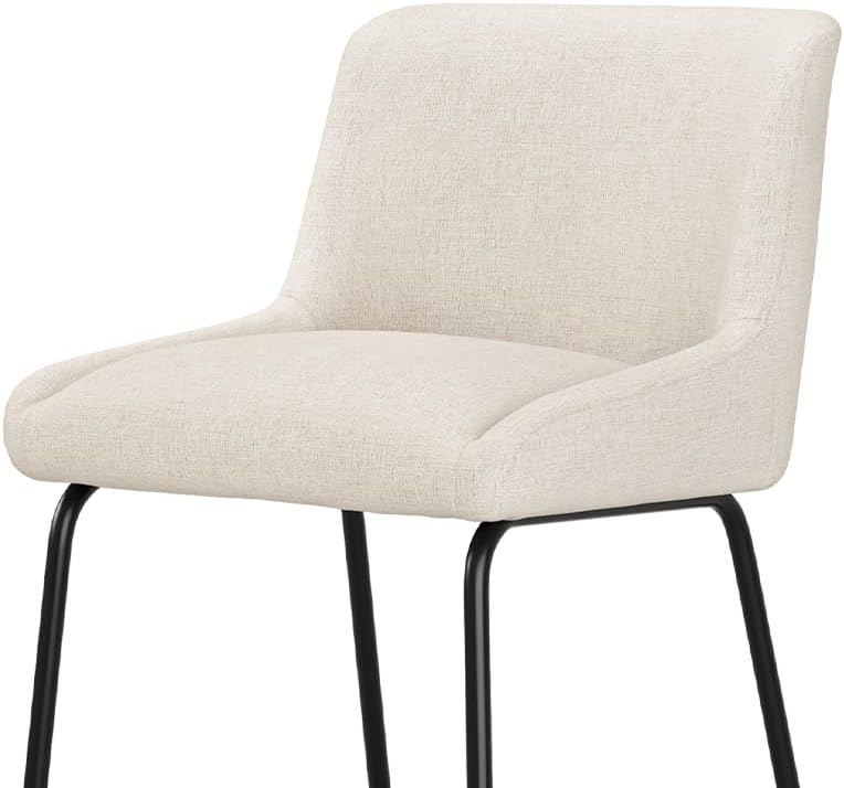 LUE BONA 26 Inch Counter Height Bar Stools Set of 3, Linen Upholstered Barstools, Barstool with Back, Comfortable Bar Chairs, Modern Counter Stools for Kitchen Counter Island