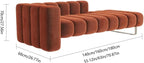 Modern Orange Bedroom Bench Velvet, Upholstered End of Bed Tufting Indoor with Gold Legs for Living Room Dinning Entryway Entryway(160 * 68 * 70cm)