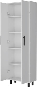 2 Door 5 Shelf Kitchen Pantry White