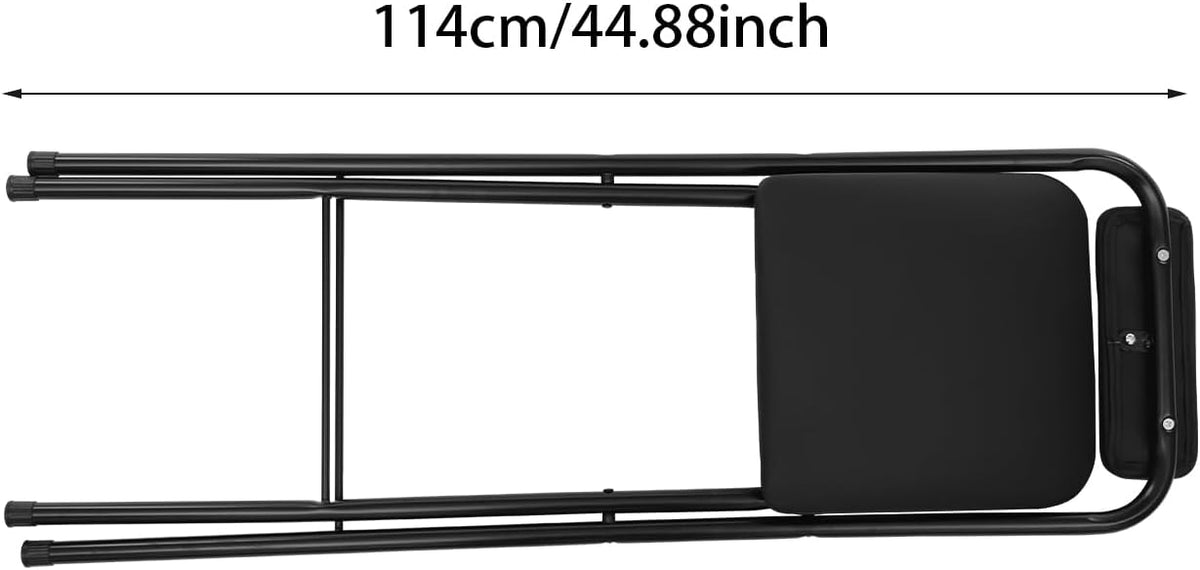1 Pcs Folding Bar Stools, 29.5 Inch Portable Tall Chairs with Backrest, Carbon Steel Frame and PU Padded Seat for Kitchen, Cafe, Living Room, Camping (Black-2)