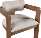 Meridian Furniture Sacha Linen Blend Dining Chair, Beige, Set of 2 | Dining Chair Crafted With Art Deco Fluted Wood, Linen Textured Fabric, And An 18.75" Seat Height: 11093Beige-C