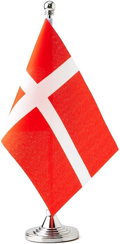 Denmark Flag Danish Flags, Small Mini Danish Desk Flag, Used for Table Office Classroom Home Patriotic Events Decorations