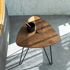 Telephone Table, Side Table,16.92",Sofa Side Table,Bedroom Balcony Small Telephone Tables,Metal Hairpin Legs(Color:Walnut,Size:16.9216.9222.44in)