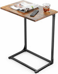 Side Table for Couch, C Shape End Table with Metal Frame, Adjustable Feet Height and Spacious Tabletop Surface Design, Save Valuable Space and Built to Last for Small Space, Bedroom