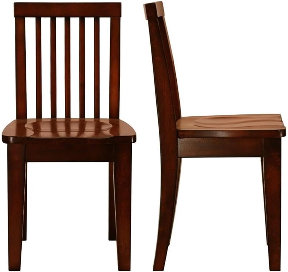 Pemberly Row Contemporary Kid's 3 Piece Table and Chair Set, Solid Wood Construction, Cherry Finish, Includes 2 Chairs, 25" H Table, Comfortable Contoured Seats, Baby and Kids Room Furniture