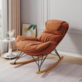 Leisure Single Sofa Rocker, Upgraded Breathable Glider with Removable Washable Seat Pad, Accent Chair for Bedroom Living Room & Small Space, Brown