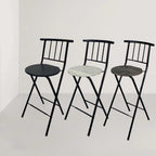 30 Inch High Folding Bar Stool, Home Foldable Counter Chair with Backrest and Footrest for Adults, Indoor Counter Bar Stools for Kitchen(Brown)