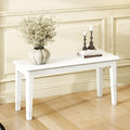 Dining Bench 39.4" Solid Oak Wooden Bed End＆Entryway Bench for Living Room Bedroom Kitchen(White)
