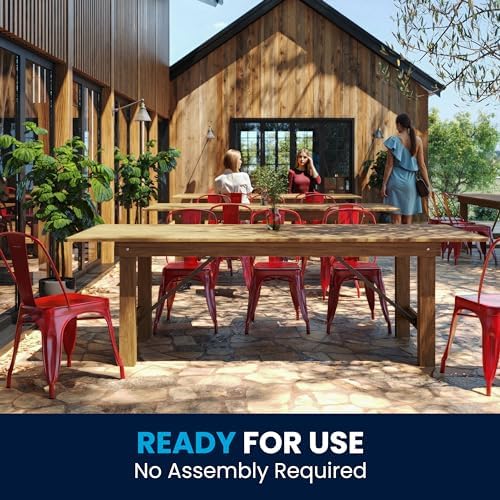 Flash Furniture Hercules 96x40 in Folding Table | Commercial Grade, Foldable Locking Legs, Farmhouse, Rustic