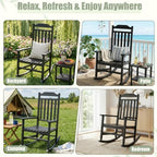 Outdoor Rocking Chairs Set of 2, Weather-Resistant Rocking Chair Ergonomic | Sturdy & Low-Maintenance Oversized Patio Chairs, Outdoor Furniture for Garden, Patio, Deck, Indoor