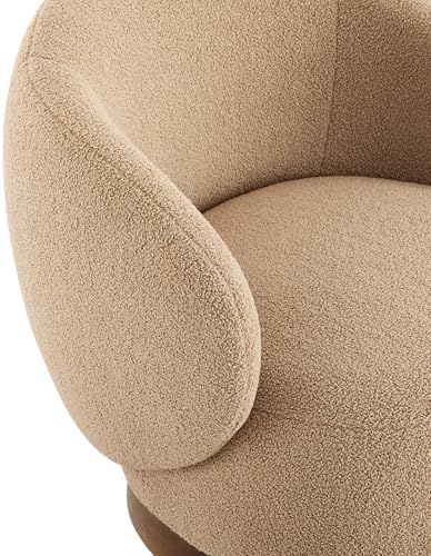KISLOT Swivel Barrel Accent Chair, Boucle Fabric, Sand, 2-Pack | Modern Style, Upholstered, for Living Room/Bedroom/Waiting Room
