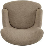 Christopher Knight Home Winnie Accent Chair and Ottoman Set, Living Room/Bedroom Wooden Comfy Reading Chair with Footrest Stool, Boucle Upholstered Wingback Single Sofa, Brown