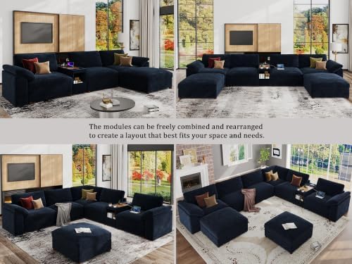 EASE MOOSE Oversized Sectional Sofa, L Shape Modular Deep Seat Couch | Extra large Sectional Wide seats,Comfort Modern Cloud Modular Sectional sofa With console,Removable washable