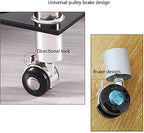 Telephone Table, Sofa Side Table,Square Tempered Glass Small Coffee Table,Telephone Table,Negotiation Table,with Pulley,Fixed Foot,2 Colors(Black-19.48 * 15.55 * 20.86in