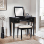 Linon Vanity Set, Black