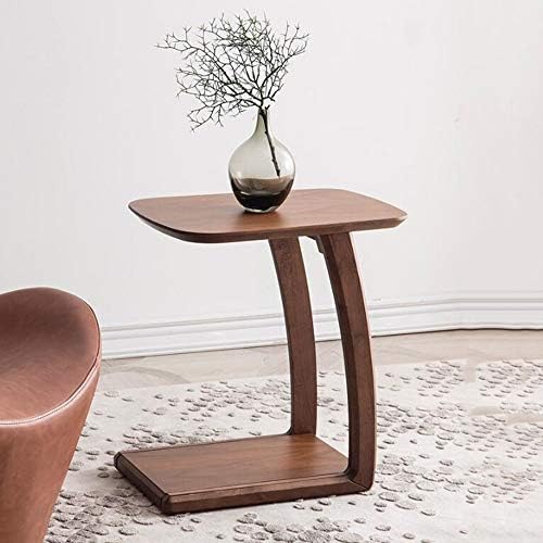 Telephone Table, All Solid Wood Side Table/Telephone Tables,C Sofa Side Table,Removable End Tables Living Room,White/Wood(Color:Walnut,Size:20.4714.1722.44in)