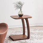 Telephone Table, All Solid Wood Side Table/Telephone Tables,C Sofa Side Table,Removable End Tables Living Room,White/Wood(Color:Walnut,Size:20.4714.1722.44in)