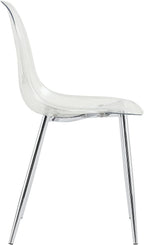 Baysitone Clear Dining Chairs Set of 12, Modern Kitchen Chairs with Transparent Seat, Acrylic Accent Side Chairs with Metal Legs for Dining Room, Kitchen, Living Room with Silver