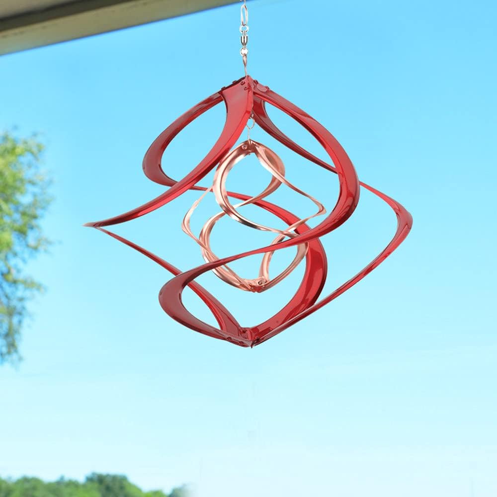 Red Carpet Studios The Original Double Helix Cosmix Wind Spinner, 14-Inch, Copper and Red