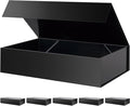 PACKHOME 6 Extra Large Gift Boxes 17.5x11.3x4.3 Inches, Sturdy Shirt Boxes with Magnetic Lids for Clothes and Large Gifts (Glossy Black)