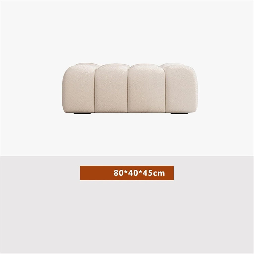 Modern Fabric Bed end Bench Long Bedroom Dressing Room Wooden Shoe Changing Entryway(Small)