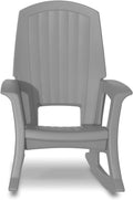Semco Rockaway Heavy Duty Polyethylene All Weather Outdoor Patio or Deck Rocking Chair with Backrest and Armrests for Porch, Deck and Patio, Gray