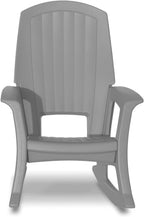 Semco Rockaway Heavy Duty Polyethylene All Weather Outdoor Patio or Deck Rocking Chair with Backrest and Armrests for Porch, Deck and Patio, Gray