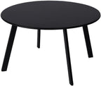 Patio Coffee Table - Metal Steel Outdoor Round Table Weather Resistant Anti-Rust Table (Black)
