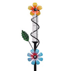 ESTTOP Flower Rain Gauge Outdoor, 5 Inch Glass Tube Freeez-Proof Metal Stake Weather-Resistant Rain Gauge-Lawn and Garden Yard Decor for Accurate Precipitation Measurement