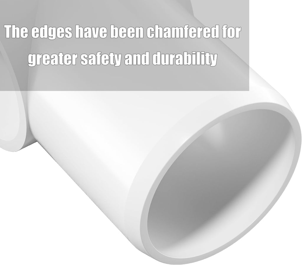 4PCS 1-1/2Inch Elbow Fittings, 4-Way Heavy Duty PVC Pipe Fitting, Corner Fitting for Water Supplies & DIY Garden Shelf