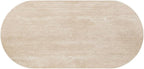 Acme Leonardo Dining Table in Travertine Top & Dark Oak