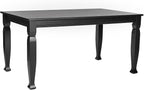 Flash Furniture Grace 60" Solid Wood Dining Table, Commercial Grade Heavy Duty Wood Table, Decorative Turned Legs, Water Resistant Finish, Seating for 6, Black