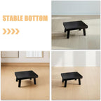 ibasenice Japanese Style Rectangular Wooden Low Table and Small Wood Stool Reliable Support and Compact Design for Floor and Bedroom Use