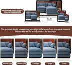 Ihanherry 111.4" U Shaped Modern Sofa Modular Sectional Cloud Couch with 2 Ottoman, 5-Seat Chenille Deep Seat Sofa with Pillow for Living Room, Bedroom and Apartment, Blue